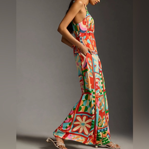 NWT Farm Rio Cutout Halter Jumpsuit - Picture 2 of 6